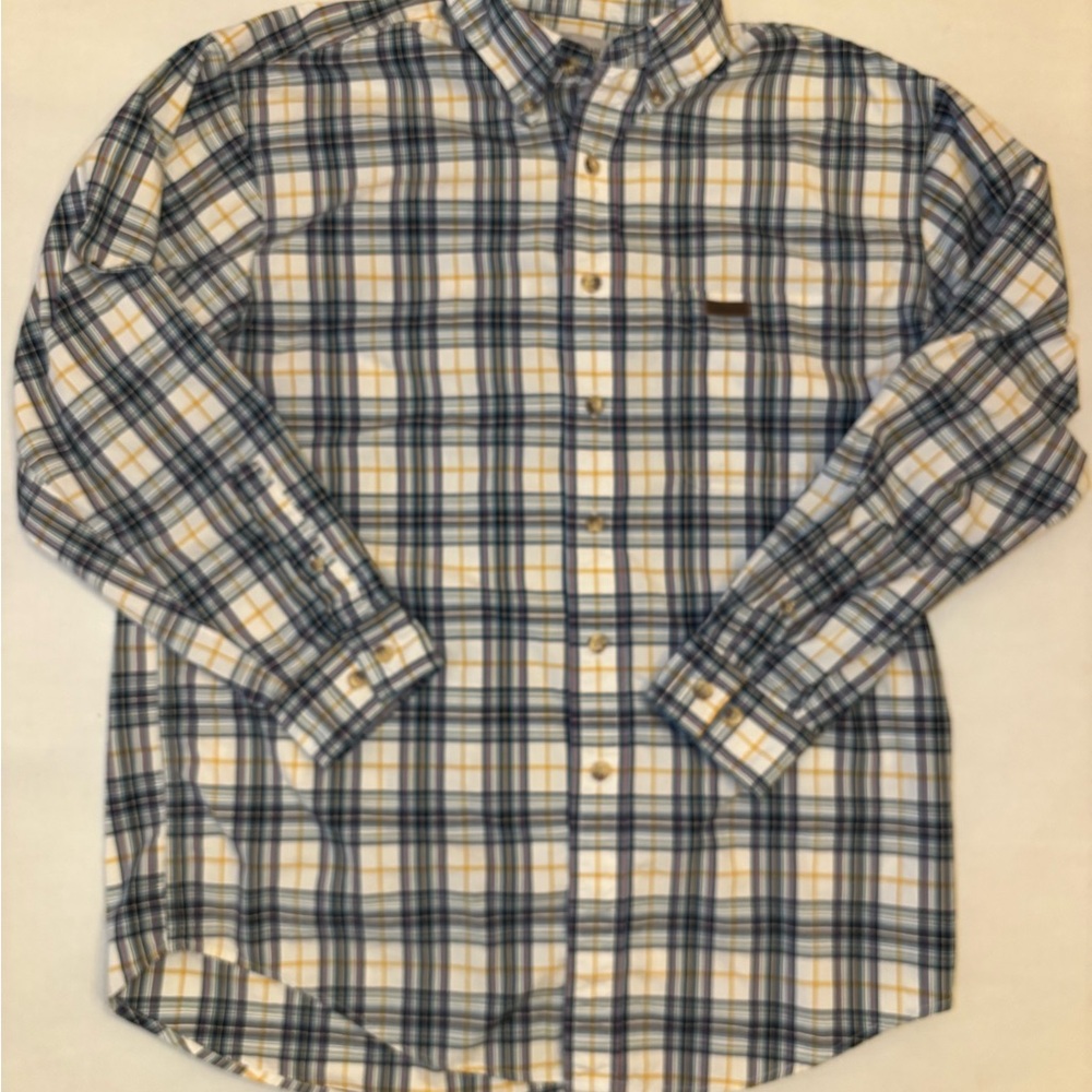 Carhartt Blue and Yellow Casual Button Down Shirt